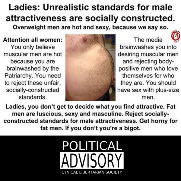 fuck fat men or you are a bigot - cls