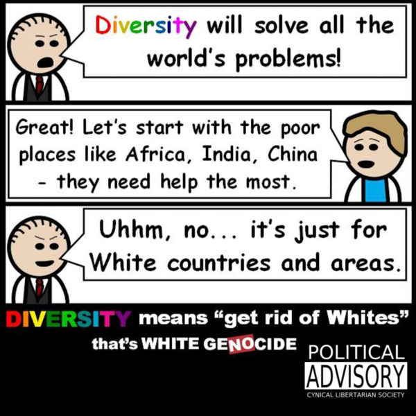 diversity means get rid of whites - cls